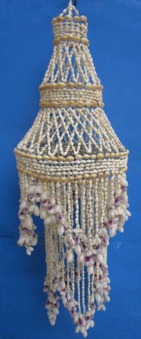 33 inches Large 2 Layers Purple and White Seashell Chandelier - $69.99