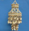 24 inches Small Pretty 2 layered Brown and White  Chulla Conch Shell Wind Chime made with all natural seashells in a neutral color - Pack of 1 @ $7.20 each; Pack of 12 @ $6.30 each