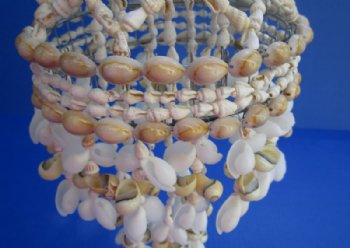 13 inches White Bubble Shells, and Ringtop Cowries Layered Seashell Wind Chimes <FONT COLOR=RED> Wholesale</font> - 12 @ $8.30 each