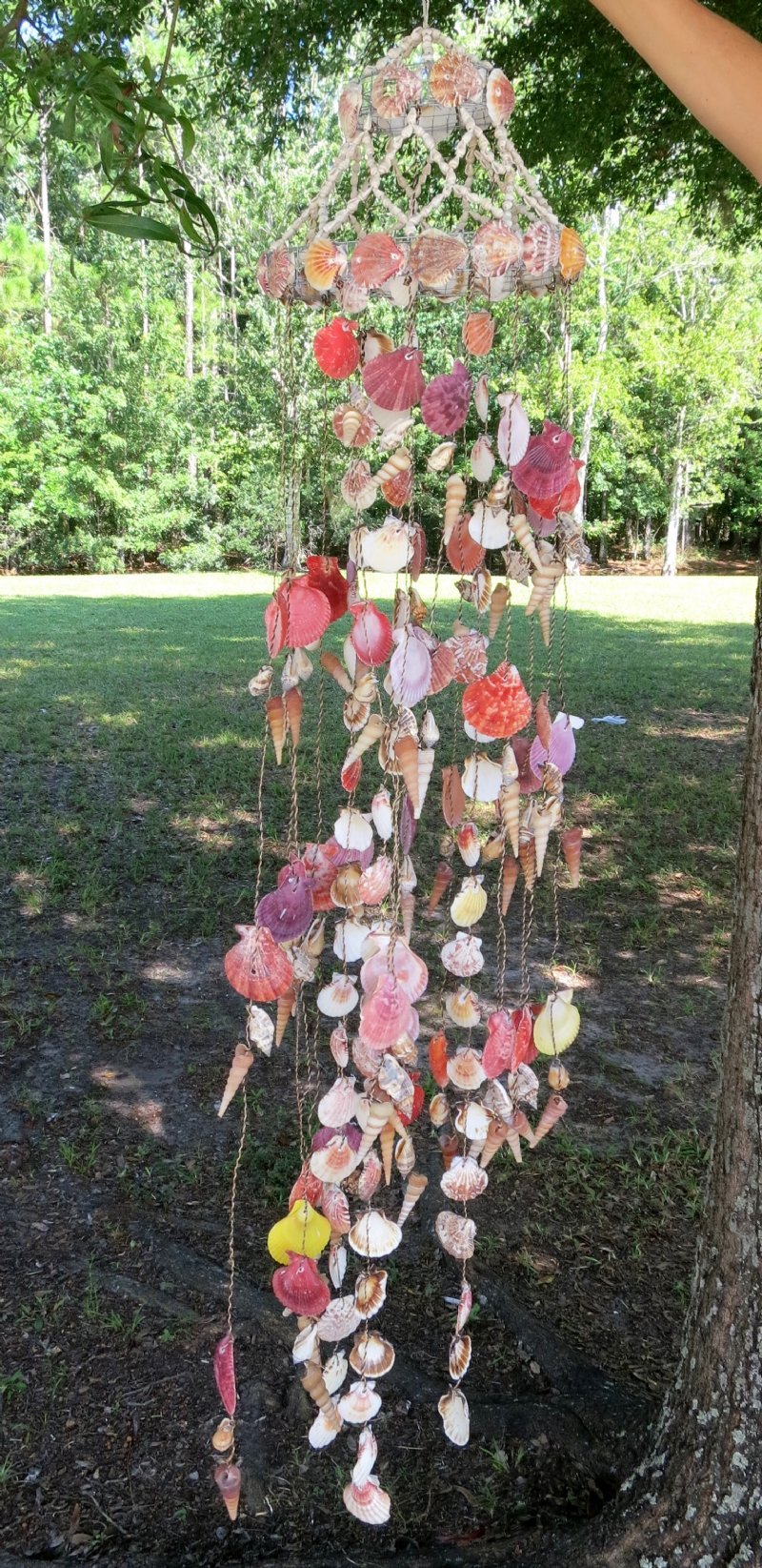 48 inches Large Seashell Wind chime with numerous strands of colorful