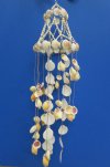 30 Inches long Large Shell Wind Chime with strands of yellow, white and brown seashells - $11.25 each