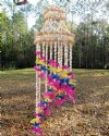 19 inches long Small Colorful Spiral Seashell Wind Chime with multi colored cut shells - $7.99 each