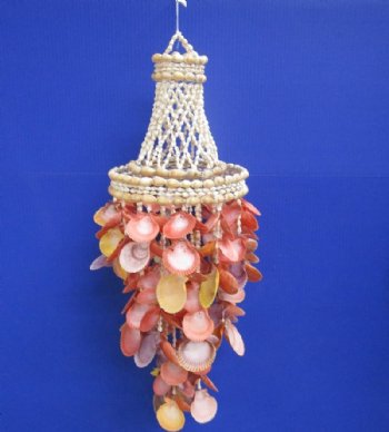 24 inches long Colorful Pecten Nobilis Shell Chandelier, Wind Chime for Sale - Pack of 1 @ $28.99 each