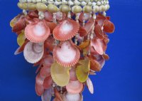 24 inches long Naturally Colorful Pecten Nobilis Shell Chandelier, Wind Chime for Sale<font color=red> Wholesale</font> - Case of 6 @ $18.00 each