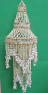 10 by 30 inches<font color=red> Wholesale</font> Large 2 Layered Seashell Chandelier with White Nassarius, Ringtop Cowries and White Bubble Shells - Case of 6 @ $41.00 each