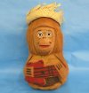 Painted and Carved Coconut Monkey Playing a Guitar Novelty Gift and Decorations for Pool Parties- Packed 1 @ $4.99 each; Pack of 6 @ $4.00 each