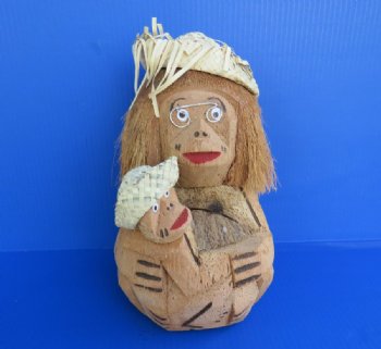 Carved Coconut Monkey Mom and Child Novelty - $9.99 each; 6 @ $5.00 each