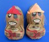 10 to 11 inches tall Painted and Carved Coconut Pirate with Guitar  - Pack of  1 @ $4.99 each; Pack of 6 @ $4.00 each