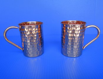 Moscow Mule Hammered Copper Mugs <font color=red> Wholesale</font> 4 by 3-1/4 inches - 10 @ $9.50 each
