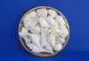 Wholesale 6 inches Round Seashell Baskets filled with assorted white shells - Case of 40 @ $2.08 each; 2 or more Wholesale Cases of 40 @ 1.30 each