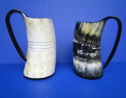 10 ounces  Engraved Viking Horn Beer Mug with 4 ruled lines, 5 inches tall - $23.99 each; 2 @ $22.99 each