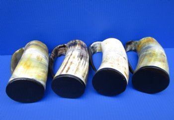 Engraved Viking Horn Beer Mug with 4 ruled lines, 6 inches tall (16 oz) - $34.99 each; 2 @ $31.70 each