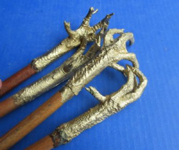 19 inches Painted Gold Chicken Foot Back Scratcher - 2 @ $12. each