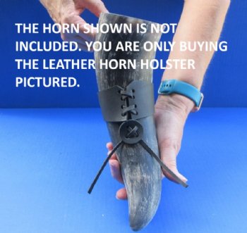 Black Leather Adjustable Drinking Horn Holsters <font color=red> Wholesale</font> - 20 @ $4.95 each