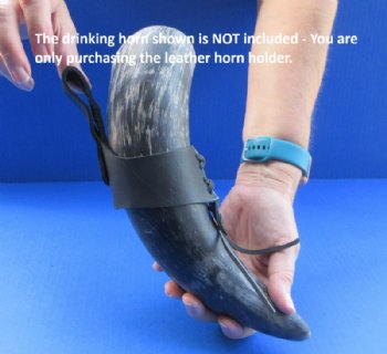 Black Leather Adjustable Drinking Horn Holsters <font color=red> Wholesale</font> - 20 @ $4.95 each