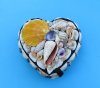 5 inches Seashell Heart Jewelry Box, Heart Seashell Box, Lined with Black Felt and Covered with Small Pretty Natural Seashells - $8.99  each