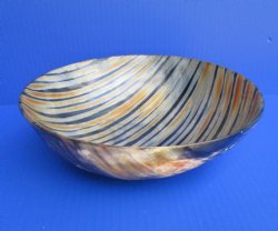 8 inches Striped Round Cattle Horn Bowl - $23.99 each