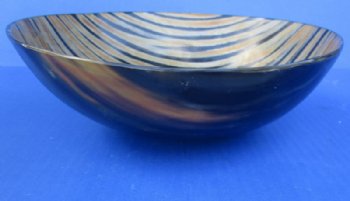 8 inches Striped Round Buffalo Horn Bowls <font color=red> Wholesale</font> - 6 @ $15 each
