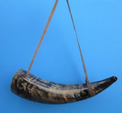  Large Viking War Horns with Leather Shoulder Strap  -18 to 19-7/8 inches <font color=red>Wholesale</font> - 8 @ $18.00 each