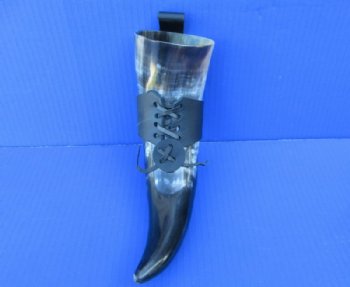 Hanging Viking Drinking Horns with Leather Horn Holsters <font color=red> Wholesale</font> 16 to 18 inches - Case: 35 @ $13.25 each (Delivery Signature Required)