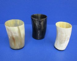 4 inches tall Cattle Horn Cups, Drinking Glasses <font color=red> Wholesale</font>  - 14 @ $6.50 each;  20 @ $5.75 each