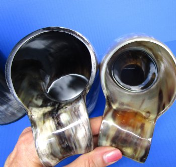 24 ounces Polished Horn Beer Mugs, Tankards <font color=red> Wholesale</font> 8 inches - 8 @ $25.20 each