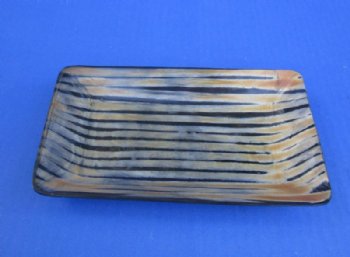 Rectangle Black Striped Buffalo Horn Trays <font color=red> Wholesale </font> 7 by 4 by 1 inch  - 12 @ $7.65 each