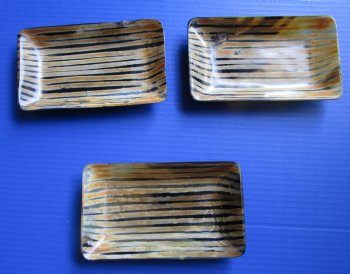 Rectangle Black Striped Buffalo Horn Tray 7 by 4 by 1 inch - $13.99