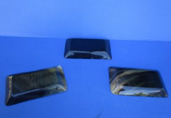 Rectangle Black Striped Buffalo Horn Trays <font color=red> Wholesale </font> 7 by 4 by 1 inch  - 12 @ $7.65 each