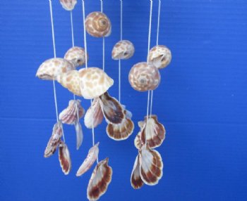 21 inches Coconut Top with Assorted Seashells Wind Chimes - Case: 25 @ $3.60 each; <font color=red> Wholesale</font> 2 Cases @ $2.45 each