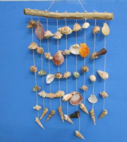 15 inches Natural Driftwood with Seashells Wall Hanging, Shell Wind Chime - $7.95 each