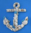 9 by 7 inches Seashell Wall Anchor Decor with White Shells and Accented with Blue Shells for Nautical Decor - Pack of 2 @ $4.00 each; Pack of 5 @ $3.00 each; Bulk Case of 25 @ $2.28 each