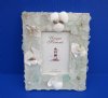 6x8 Sea Glass Picture Frames Accented with White Seashells, for 3-1/2 x 5 inches photos - Pack of 1 @ $12.99 each; Pack of 3 @ $9.99 each