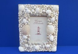 6 by 8 White Seashell Picture Frame for 3-1/2 x 5 inches Photos - $12.99 each;  3 @ $9.99 each