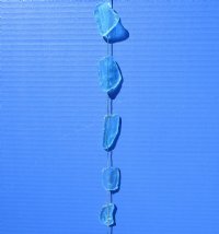 35 inches Blue Sea Glass Hanging Wall Decor on Small Wood Post - Packed 5 @ $2.75 each