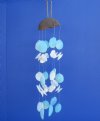 16-1/2 inches long Blue and White Clam Shell Windchime with Coconut Top - Pack of 2 @ $3.00 each; Pack of 6 @ $2.65 each