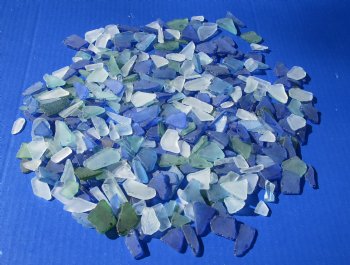 1/2 to 2 inches Assorted Pieces of Faux Sea Glass in colors of Blue, Green, Bronze, Clear - Case of 20 kilos @ $4.50 a kilo