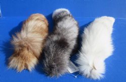 Extra Large Dyed Indigo Fox Tail Key Chains<font color=red> Wholesale</font> 21 to 25 inches   - 8 @ $17.50 each