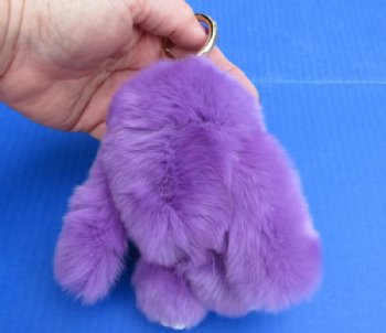 Wholesale  Authentic Dyed Rabbit Fur Bunny Keychains (Assorted Colors) - 12 @ $8.75