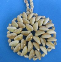 36 inches Nassarius Shells with 3 inches Round Cowrie Shell Pendant Seashell Leis  -  $21.50 a dozen