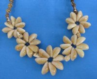 18 inches Nassarius Shells with 5 Cowrie Shell Flowers Seashell Necklaces  - Pack of 1 dozen @ $14.40 a dozen ;  Pack of 3 dozen @ $13.45 a dozen