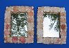 8 by 10 inches Rectangle Seashell Mirror made with real shells in tones of pinks, peach and tans - Packed 1 @ $12.99 each