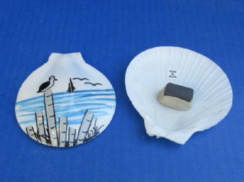 Assorted Painted Seashell Sealife Magnets on Sun/Moon Shells - 10 @ .86 each