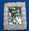 8 by 10 inches Rectangle White Seashell Mirror made with White Scallop Shells - Packed 1 @ $12.99 each