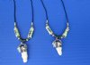 20 inches Genuine Alligator Tooth Necklace with Silver Tube Bead with Stamped Dark Green Gator - Pack of 2 @ <font color=red> $9.00 each</font> (Plus $7.00 First Class Mail)