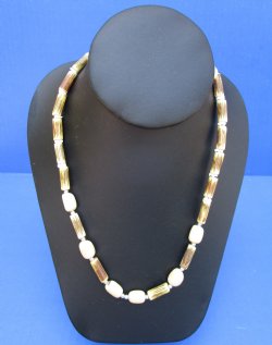 18 inches Tan and Cream Coconut Beads Necklaces <font color=red> Wholesale</font>  - 9 dozen @ $10.80 a dozen