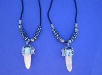 20 inches Alligator Tooth Necklaces with 3/4 to 1-1/2 inches Tooth with Navy Blue Beads with White Stars - Pack of 1 @ <font color=red> $9.99</font> Plus $7.00 1st Class Mail