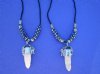 20 inches Alligator Tooth Necklaces, Navy Blue, White Stars Beads - 2 @ $8.50 each (Plus $7.50 Postage)