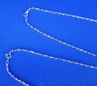 18 inches Electroplated Thin Rope Style Silver Chain Necklaces  <font color=red> Wholesale</font>  for Men and Women for Sale in Bulk - Case of 50 @ $2.45 each