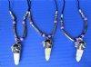  2  Alligator Tooth Necklaces, violet and silver beads 20 inches - $6.50 each Plus $5.00 Postage